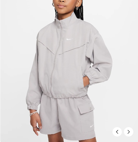 국내매장판 나이키 주니어 여아 스포츠웨어 오버사이즈 경량 재킷 D4 FZ5557-009