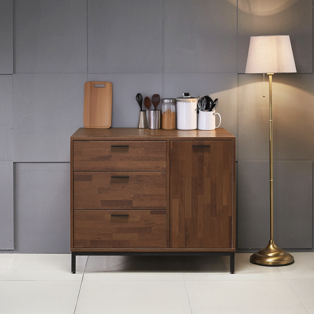 몬드 정수기 커피머신 받침대 선반 다이 탕비실 테이블 수납장 1000x550x835mm, 3단, 멀바우