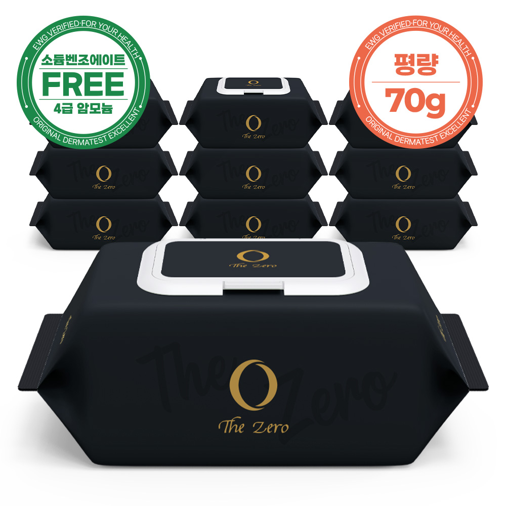 소듐벤조에이트 없는 더제로 물티슈 (유통기한 확인) 70매, 10개