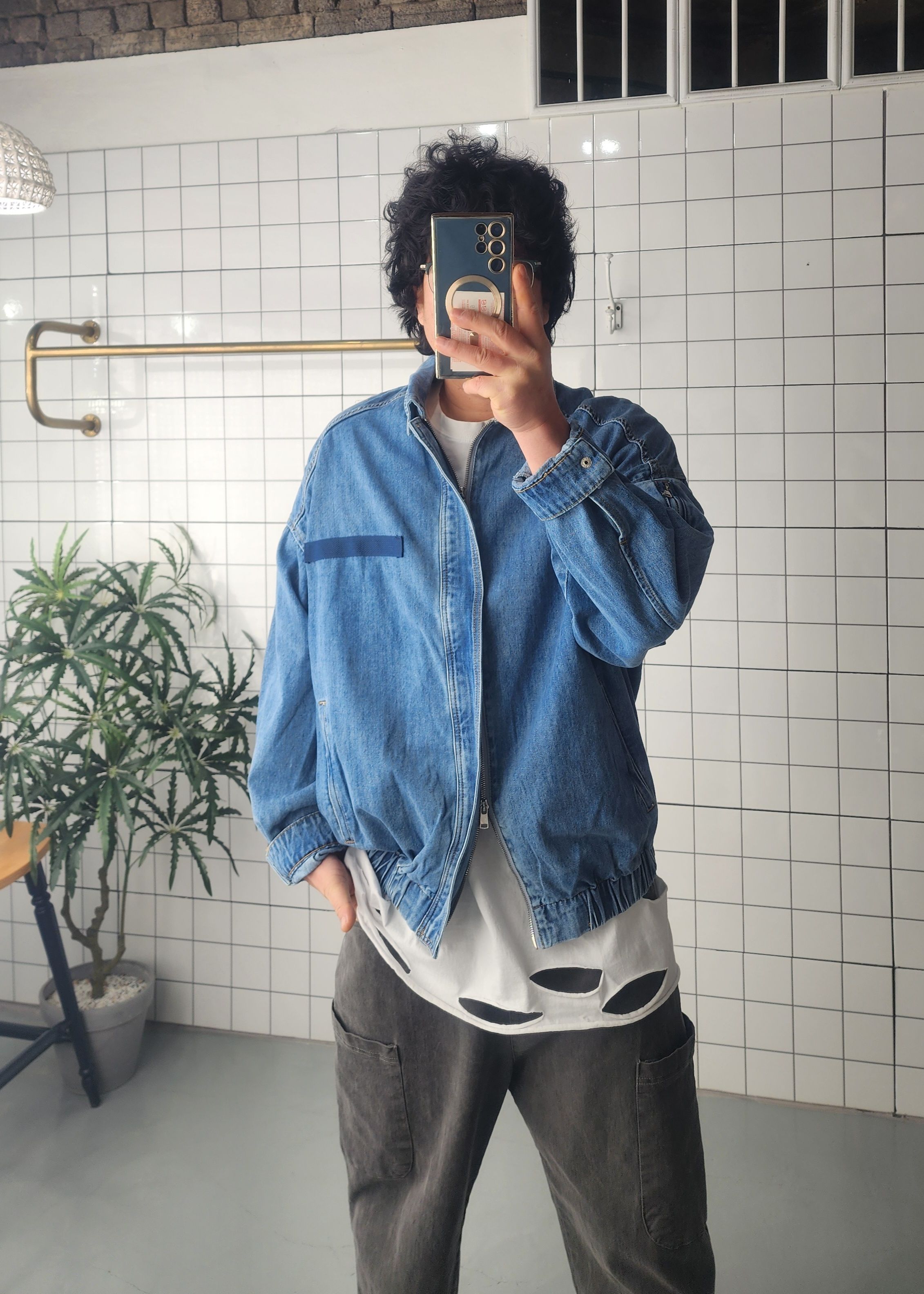 오버핏 집업 봄 청자켓 - 상세 이미지 2