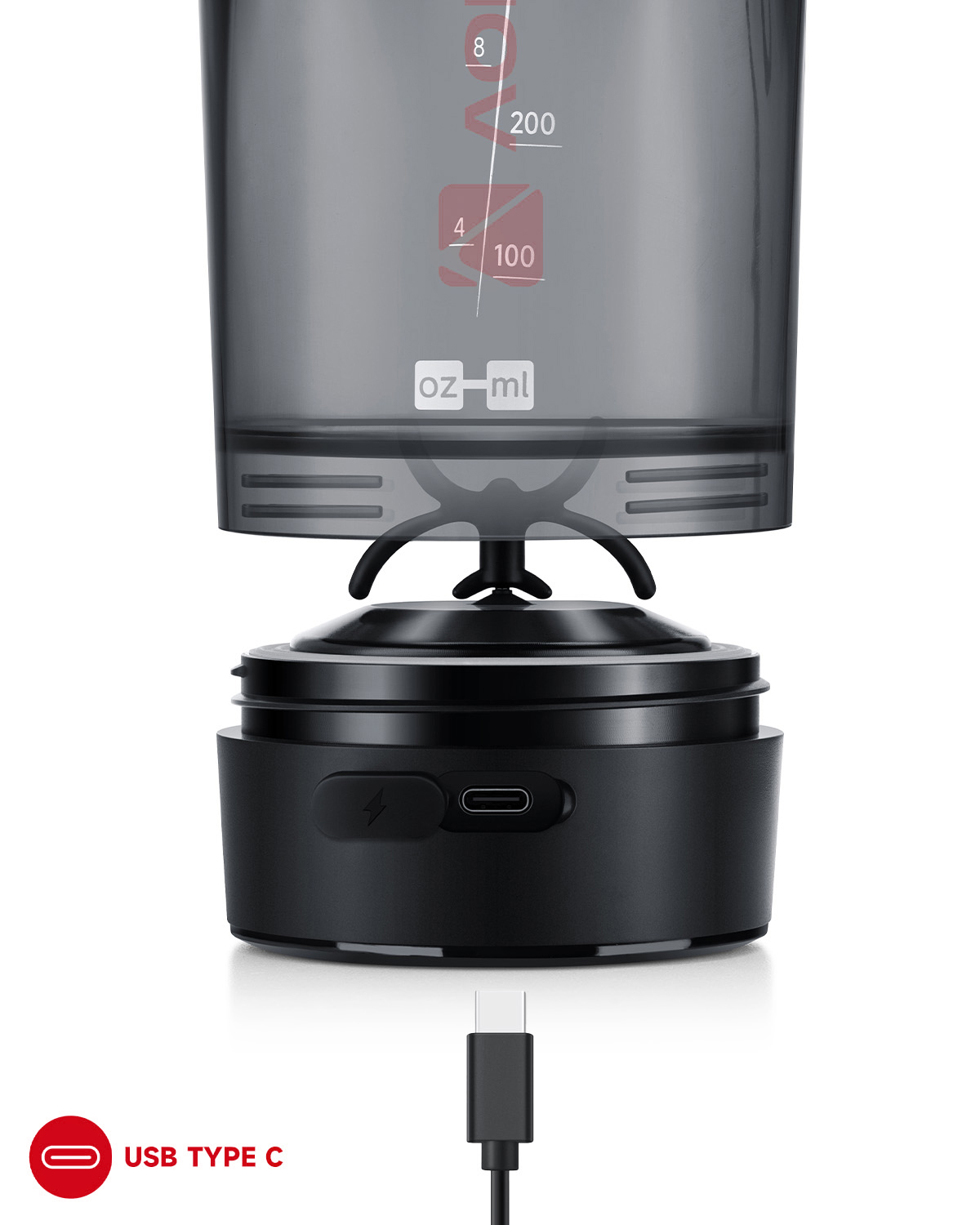 볼트렉스 전동 프로틴 쉐이커 보틀 물병 물통 헬스 보충제 단백질 쉐이크통 700ml, 레드 - 상세 이미지 5