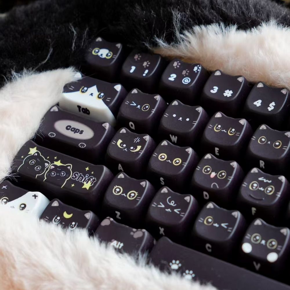 Soulcat 고함량 PBT 염료승화 영문 키캡 142키 커스텀키보드 교체용 (검은고양이 네로) - 상세 이미지 4