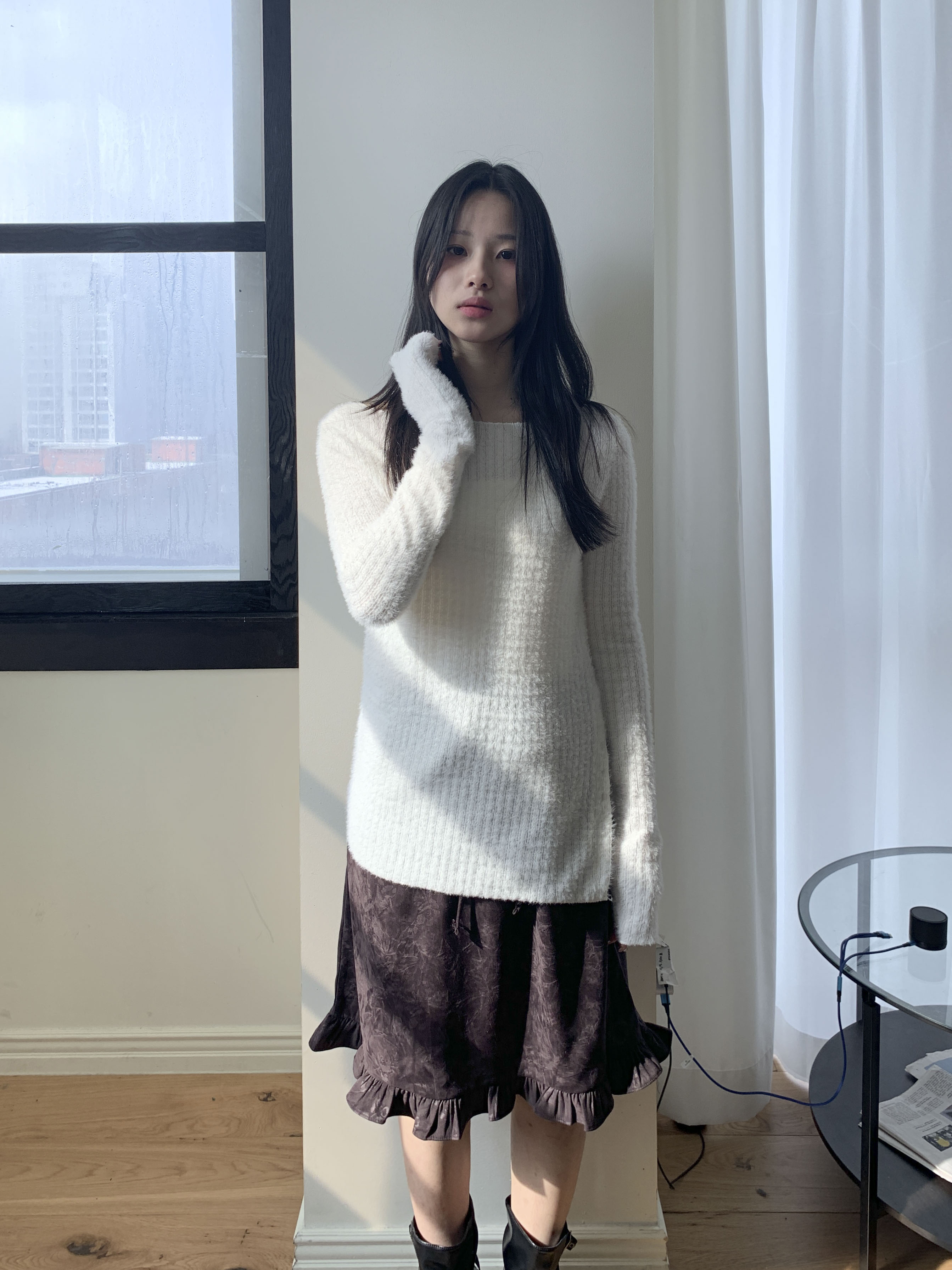 [빈티지/하체커버] 바라 플라워 프릴 미디 스커트 2color 상세 이미지 10