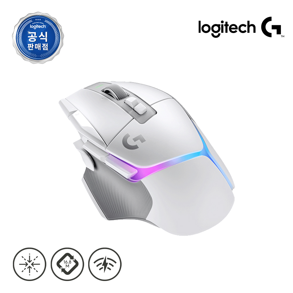 로지텍코리아 공식 G502 X PLUS 무선 게이밍 마우스 화이트