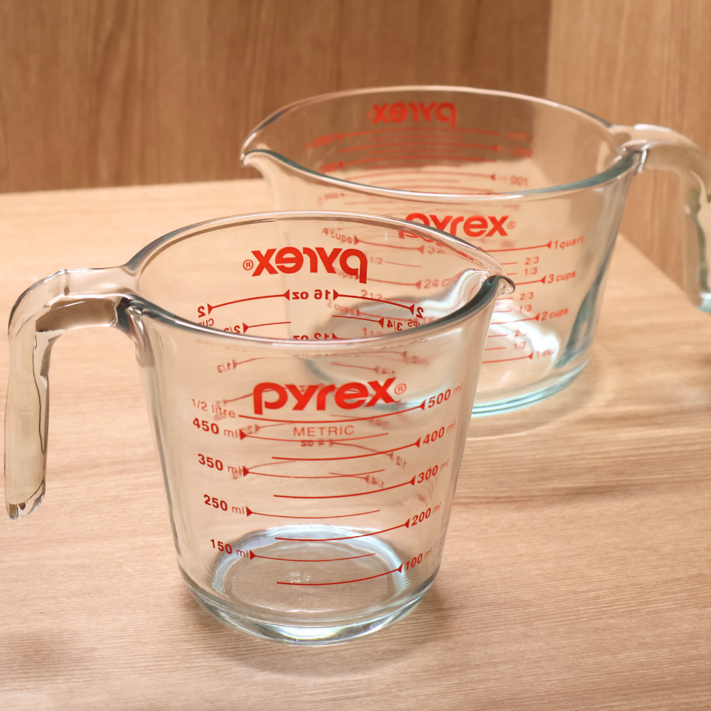 파이렉스 계량컵 내열유리계량컵 2종 500ml+1000ml 미국산 - 메인 이미지