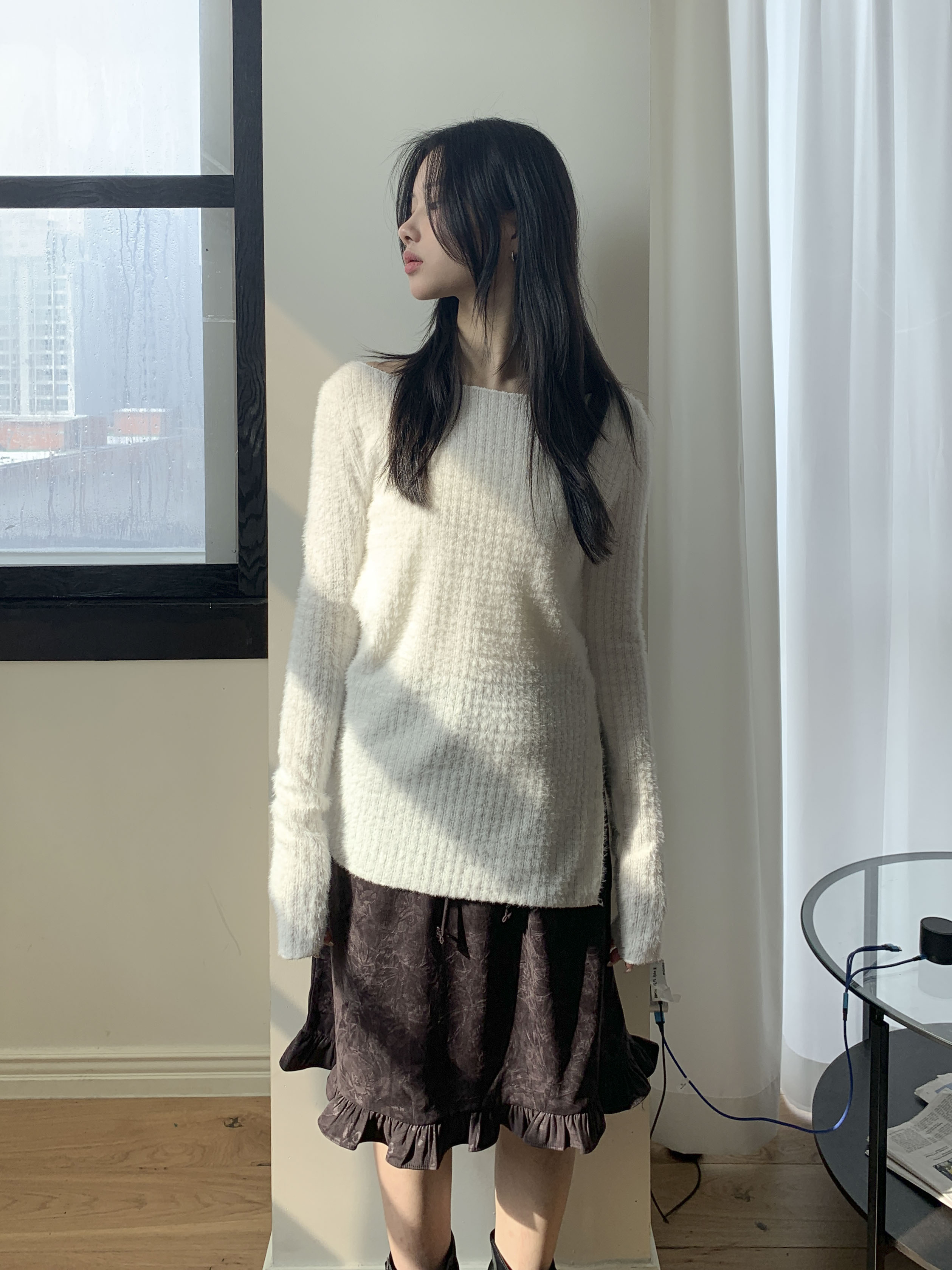 [빈티지/하체커버] 바라 플라워 프릴 미디 스커트 2color 상세 이미지 11