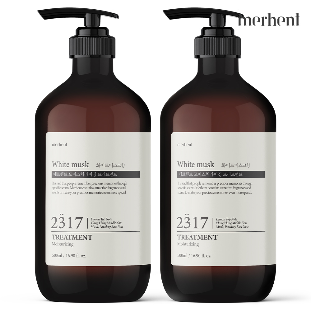 1+1 메르헨트 모이스처라이징 트리트먼트 500ml 화이트머스크향 헤어팩 미용실 손상모
