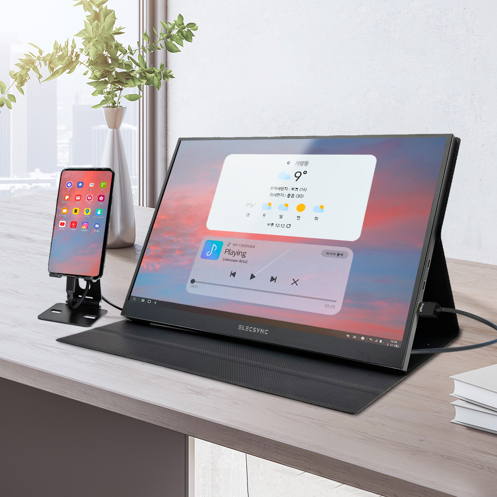 일렉싱크 휴대용 터치 모니터 보조 듀얼 FHD 서브 덱스 노트북 33.78cm(13.3인치) 블랙 - 상세 이미지 5