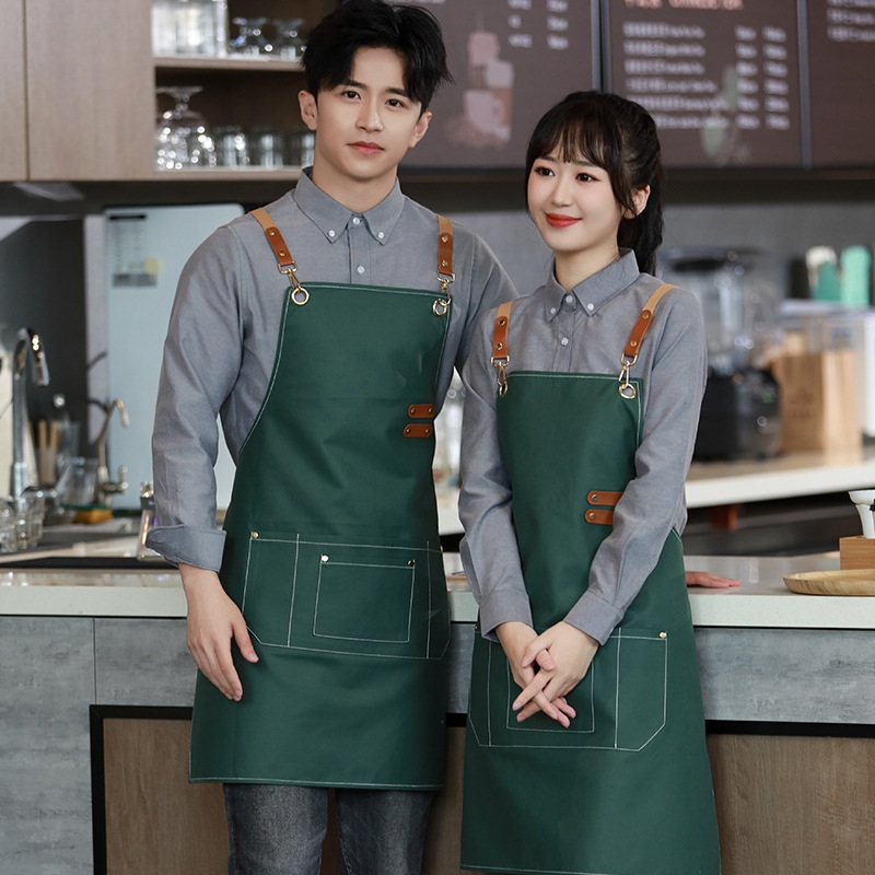 프리미엄 PU가죽 방수 앞치마 다용도 남녀공용 레스토랑 카페 주방데코 - 상세 이미지 2