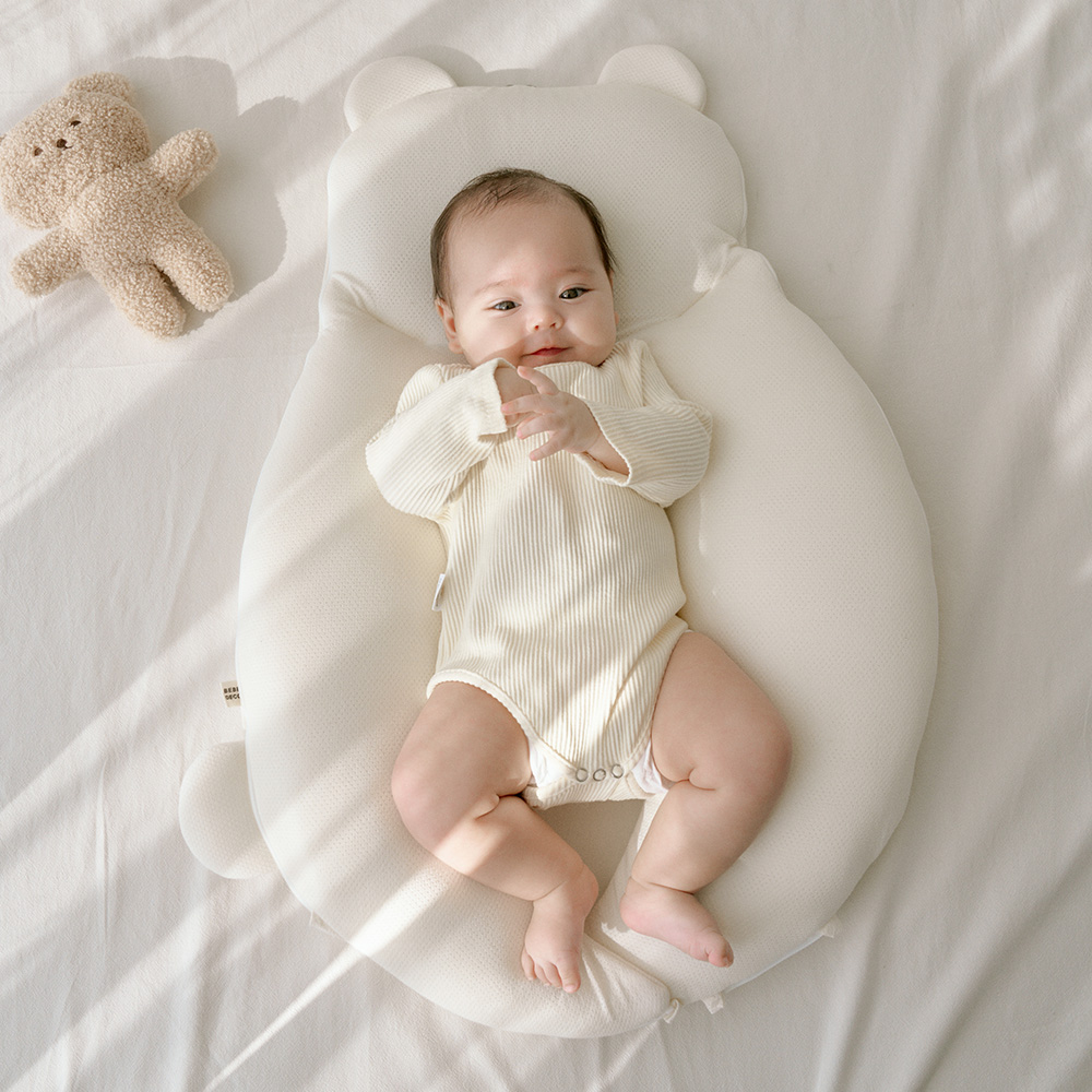신생아 유아베개 짱구 두상 아기 모로반사방지 태열 방지 에어매쉬 듀라론 마미품 옆잠베개