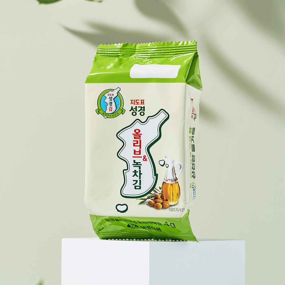[성경김본사] 올리브 녹차 도시락김 4g 12봉x8개 총96봉 - 식탁김, 스페인올리브유 - 상세 이미지 4