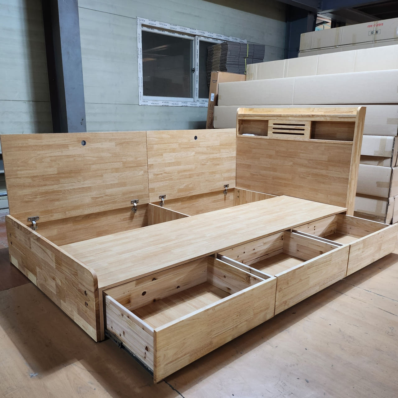 프레스토 킹사이즈침대 침대킹 라지 프레임 월넛