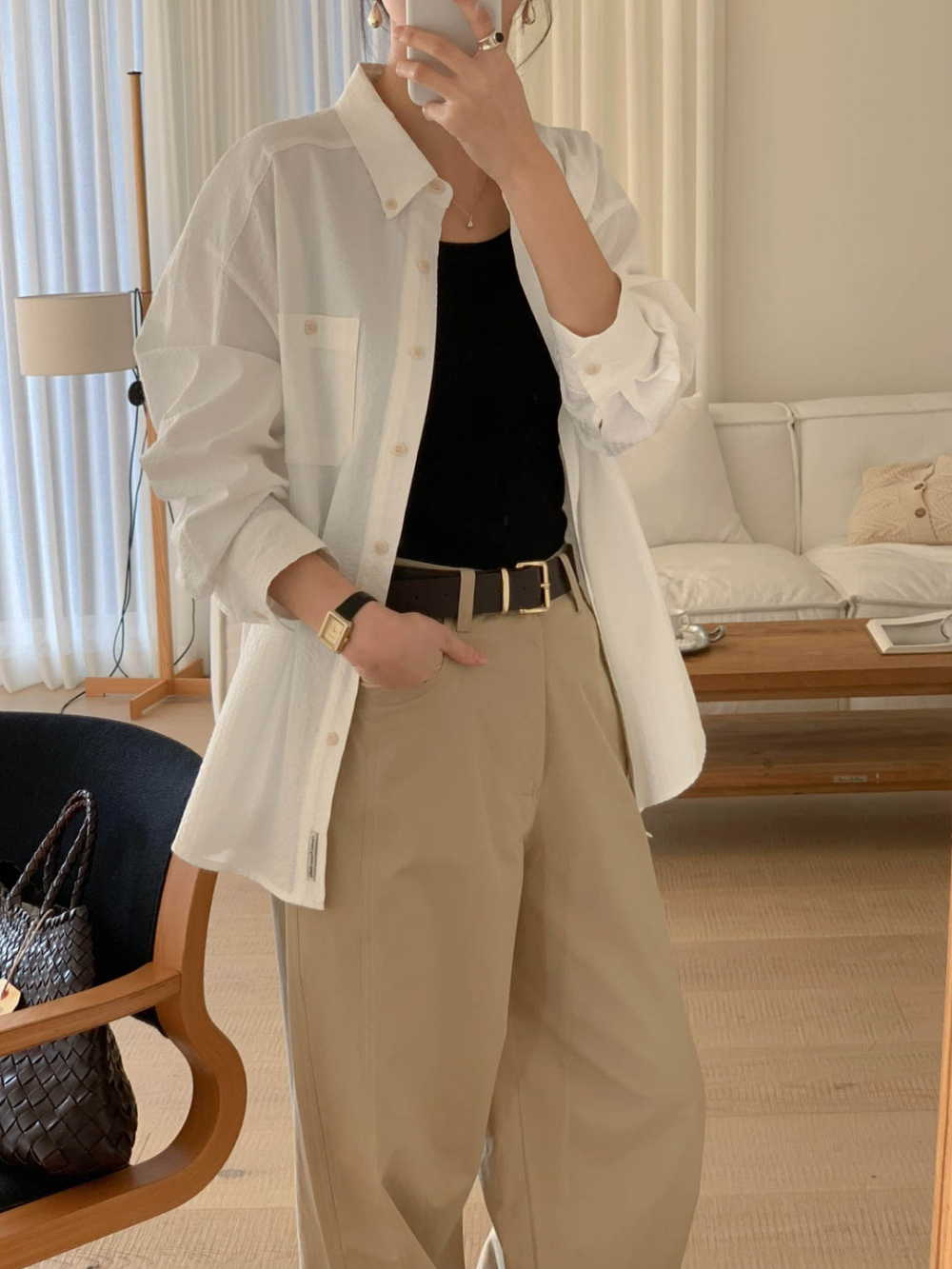 시그니처 포테이토 팬츠 일자 세미와이드 코튼 데일리 바지 2color 상세 이미지 23