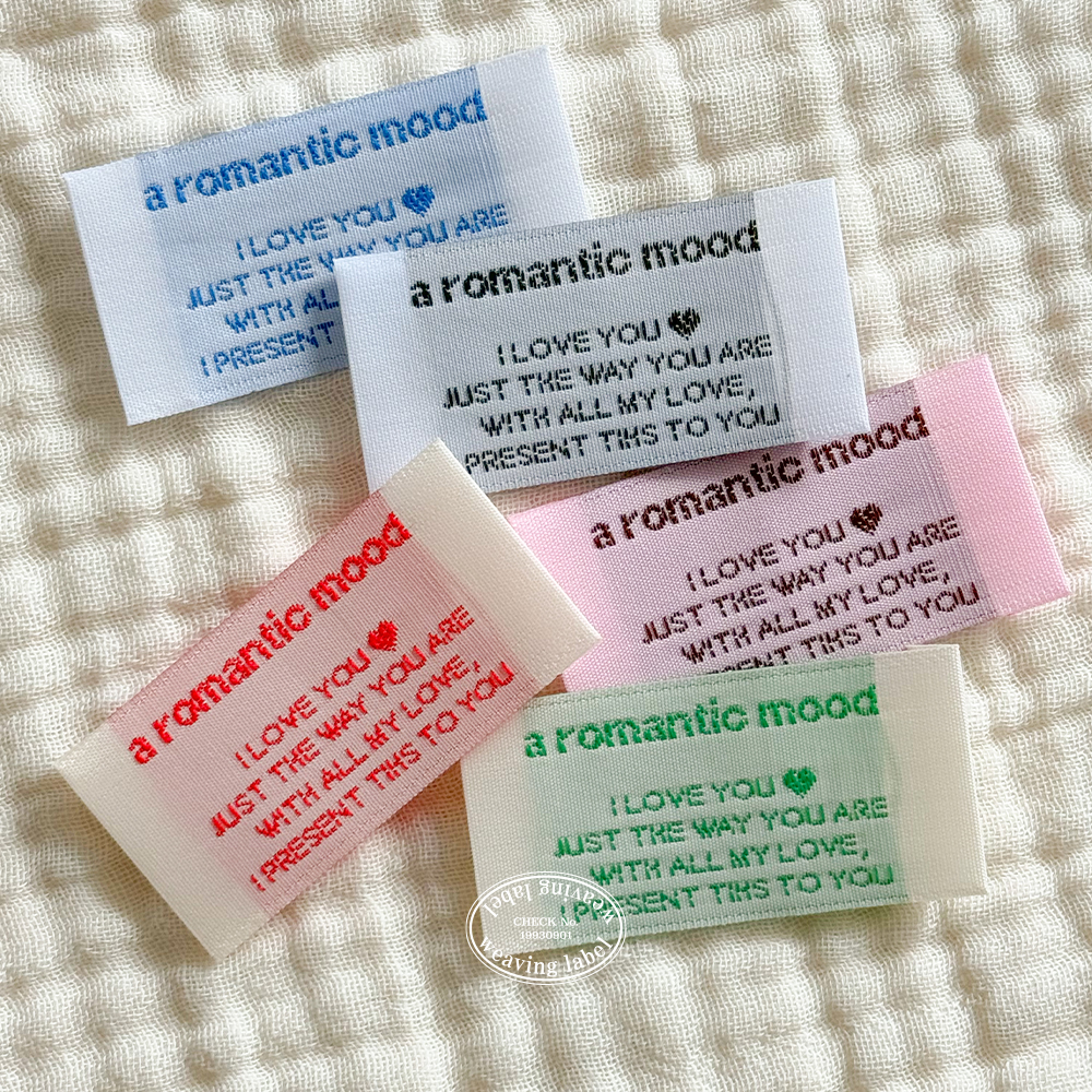 (1+1)직조라벨 로맨틱무드 빈티지라벨 평직 타올 수영복 휴가철아이템 자수 뜨개 부자재