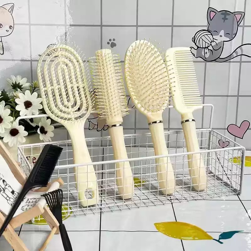 두피마사지 빗 뿌리볼륨 웨이브 빗 아이보리 4종세트 - 상품 이미지