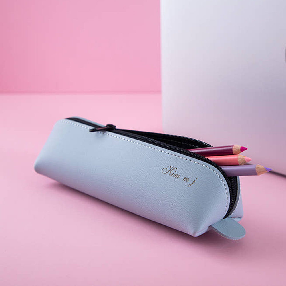 [각인가능]오브리즈 하프문 가죽 필통 펜파우치 제품 이미지