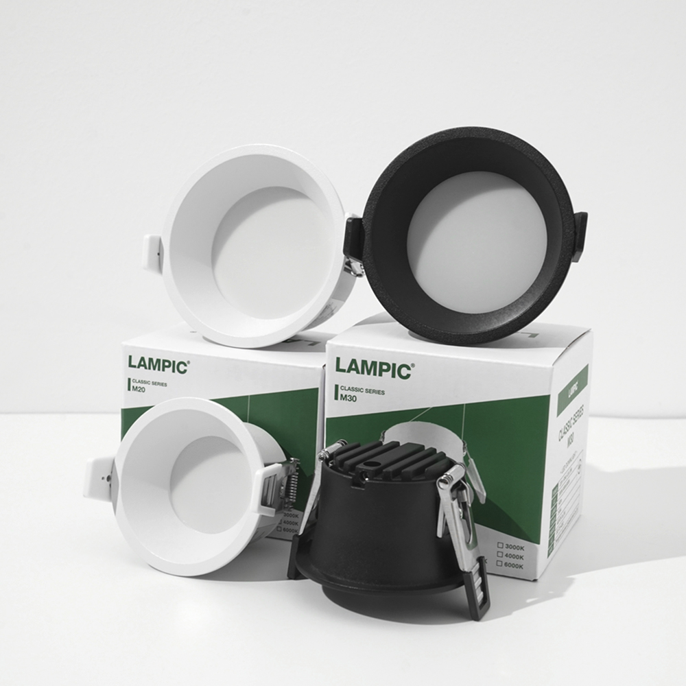 램픽 55mm 75mm(2,3인치) 슬림 베젤 다운라이트 움푹 다운라이트 확산형 매립등 - 상품 이미지