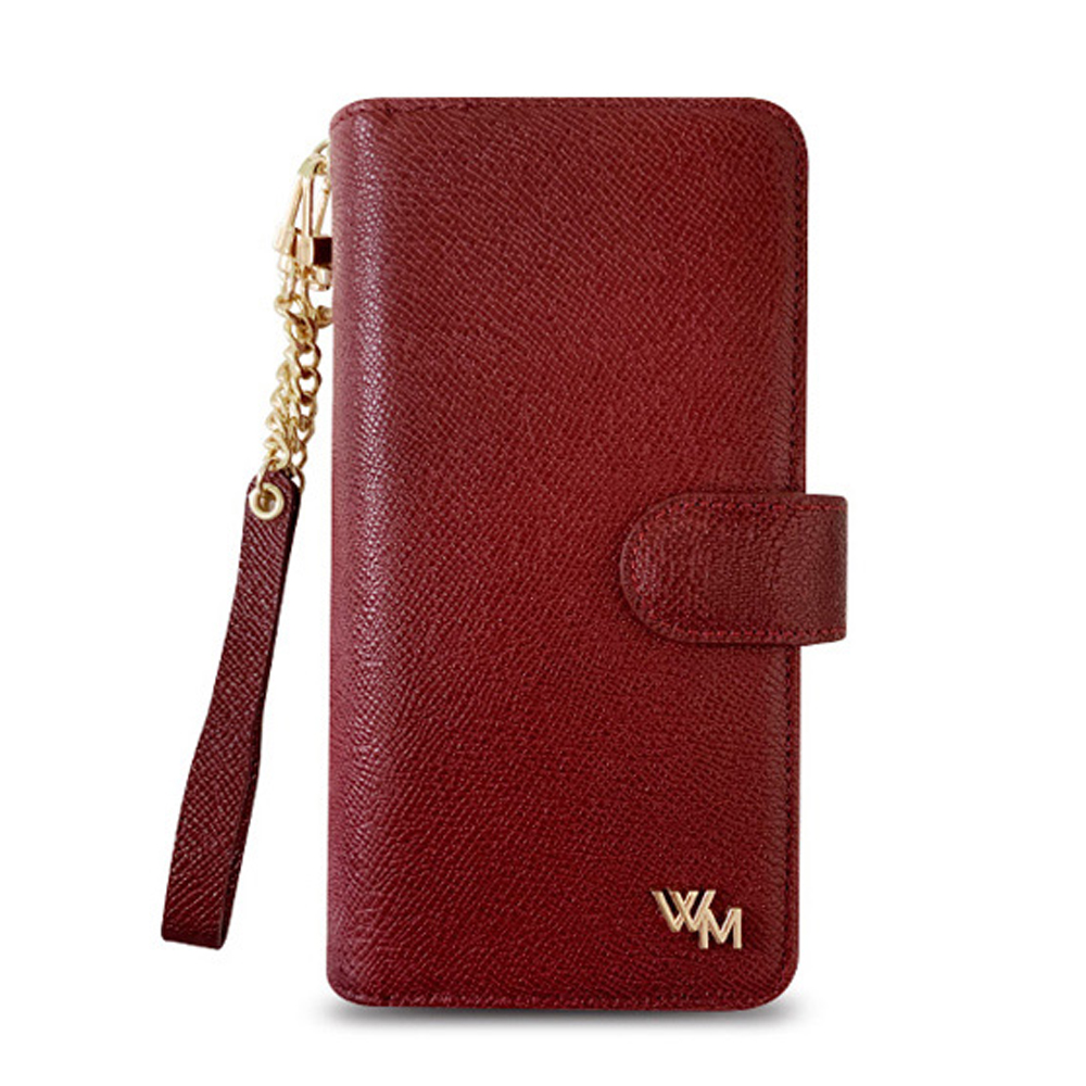 롱체인위크미 천연 소가죽 다이어리 지갑 케이스 레드와인, 갤럭시A25 - 상세 이미지 3