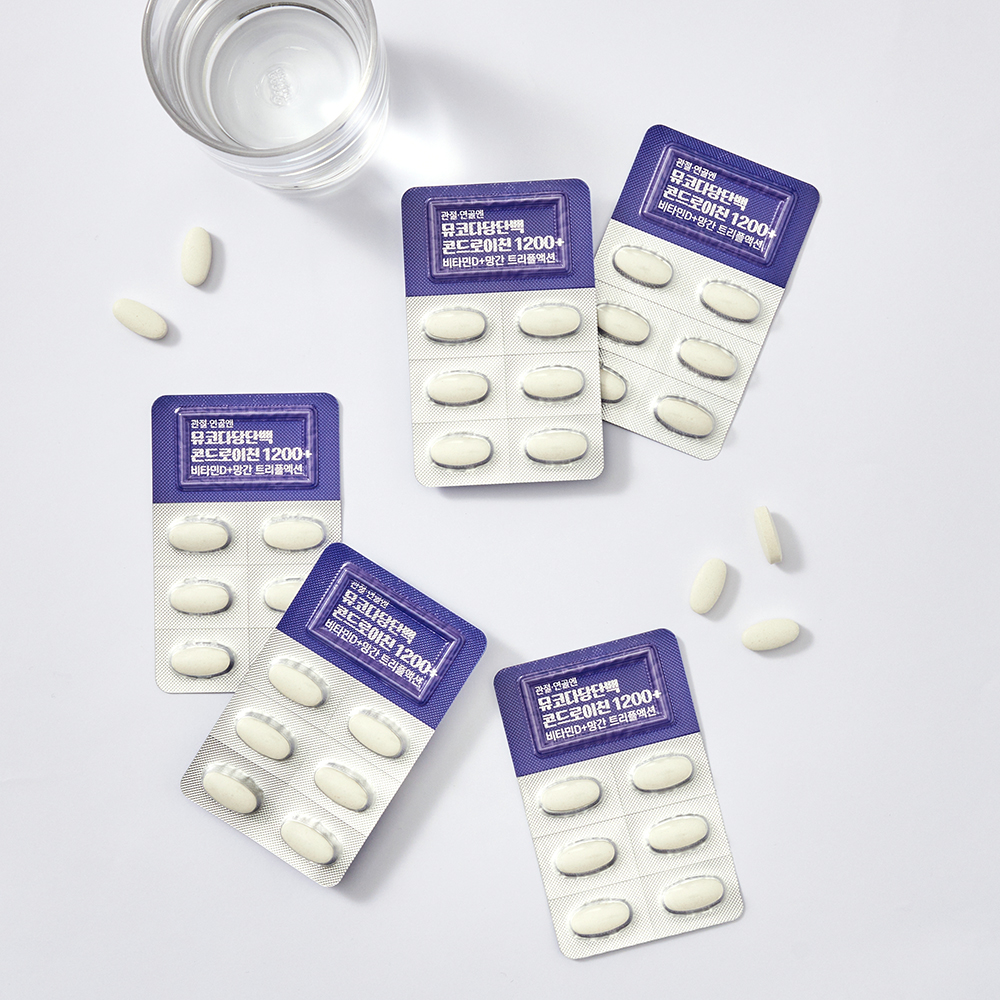 케어란스 뮤코다당단백 콘드로이친 1200+ 비타민D+망간 1,000mg 60정, 6개 - 상세 이미지 5