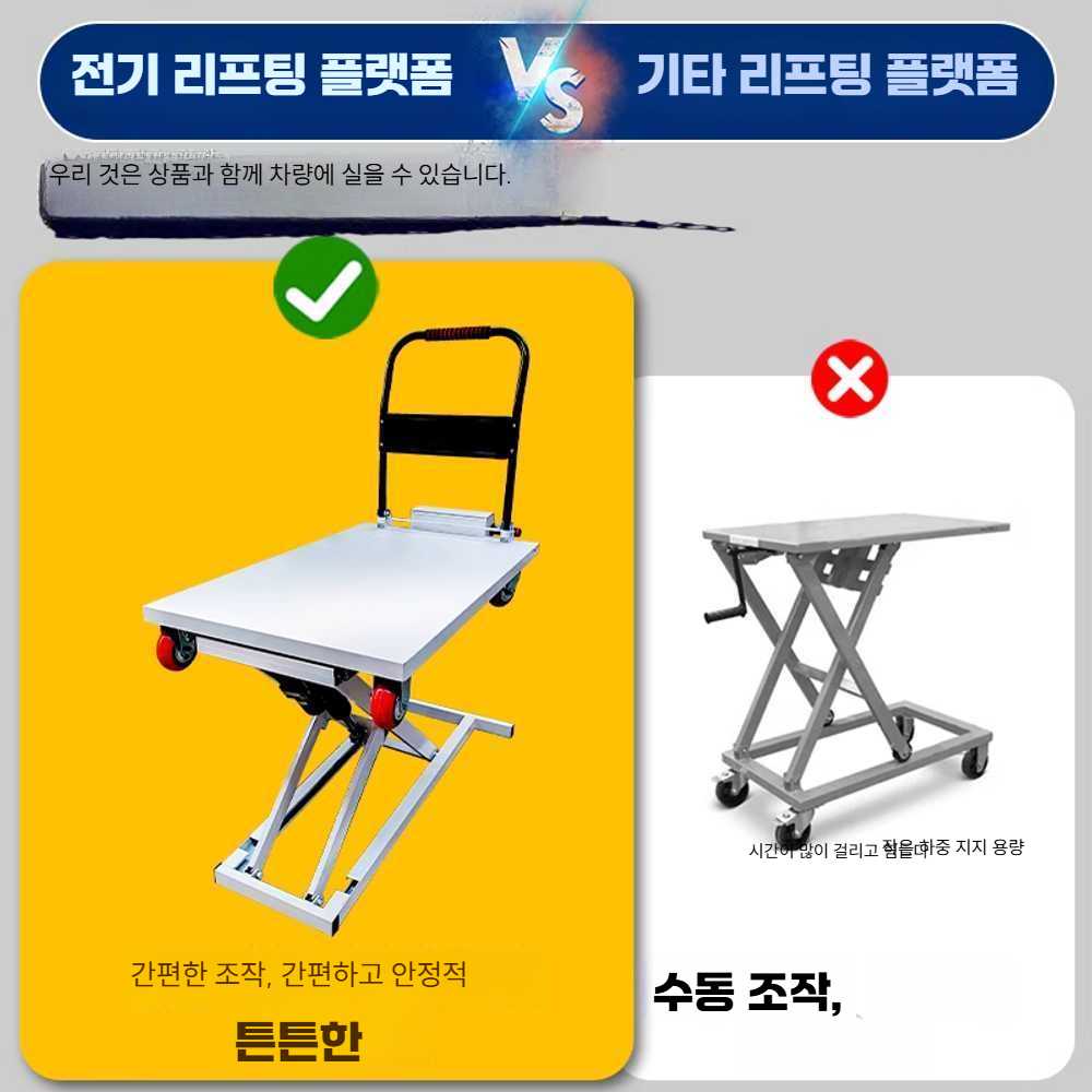 고캠프 전동테이블리프트 승강기 상하 테이블 리프트 70cm 200kg 탄소강 - 상세 이미지 4