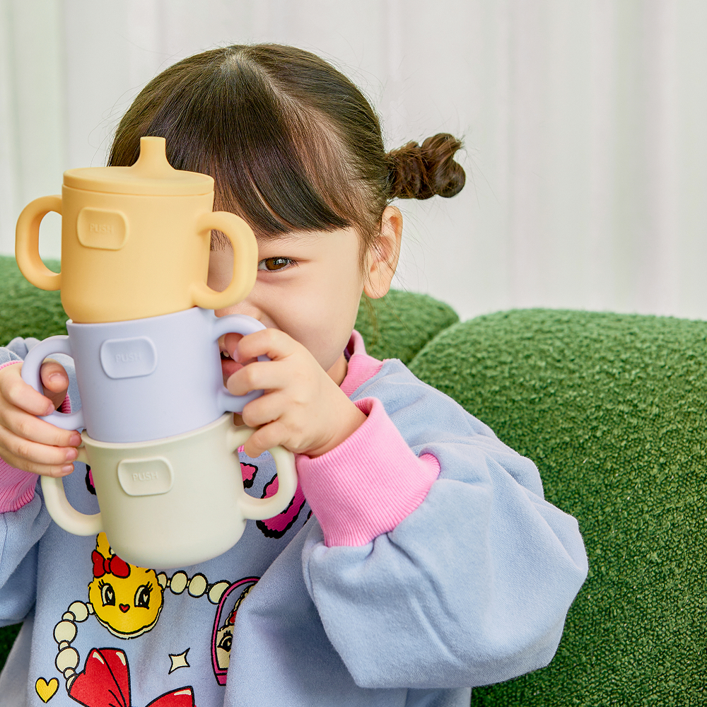 아이냠 3in1 유아 실리콘 스파우트 빨대컵 자기주도 양손 물컵