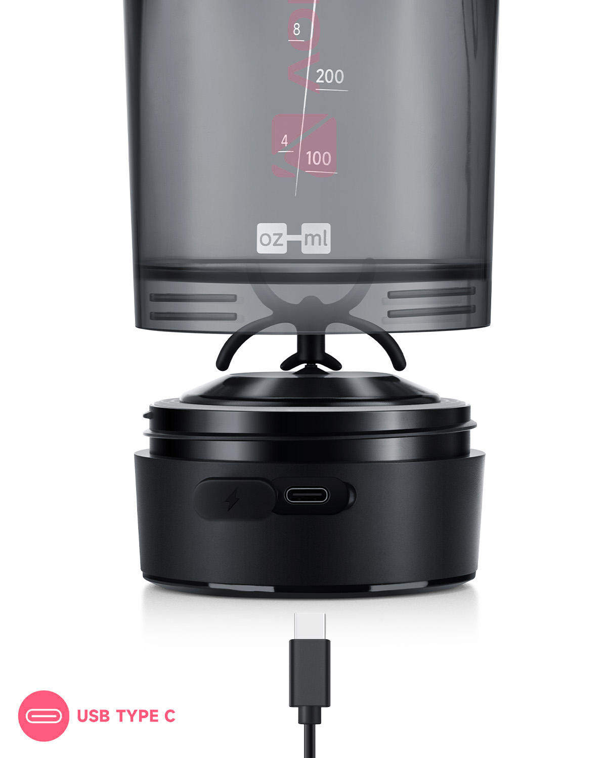볼트렉스 전동 프로틴 쉐이커 보틀 물병 물통 헬스 보충제 단백질 쉐이크통 700ml, 핑크 - 상세 이미지 5