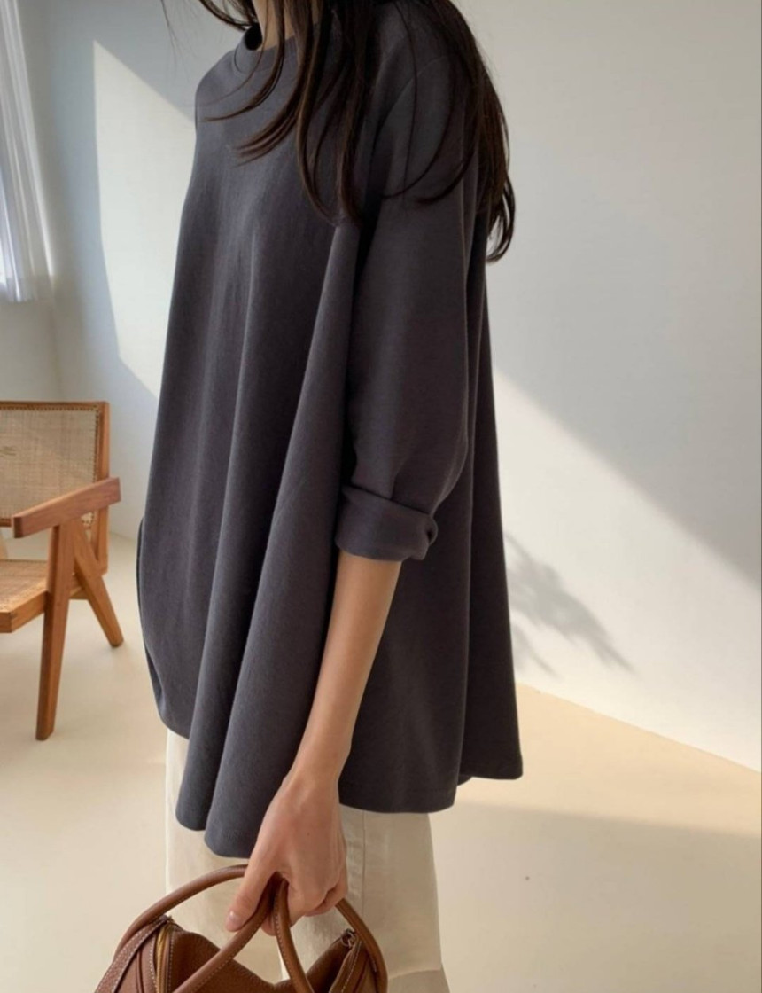 훌티 오버핏 언발티셔츠 핑크티셔츠 임산부티 이미지 7