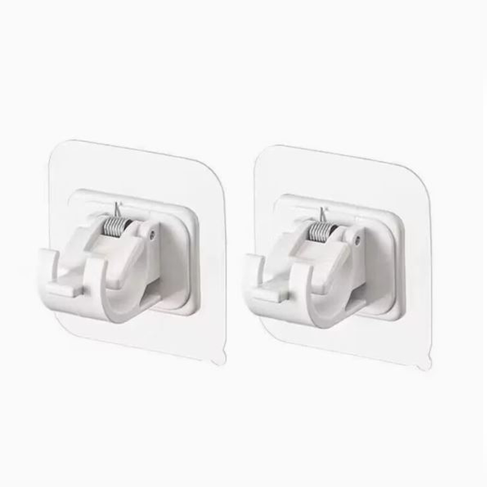 핫버튼 압축봉 고정 홀더 브라켓 무타공 커튼 걸이 접착식 봉브라켓 못없이 커튼봉