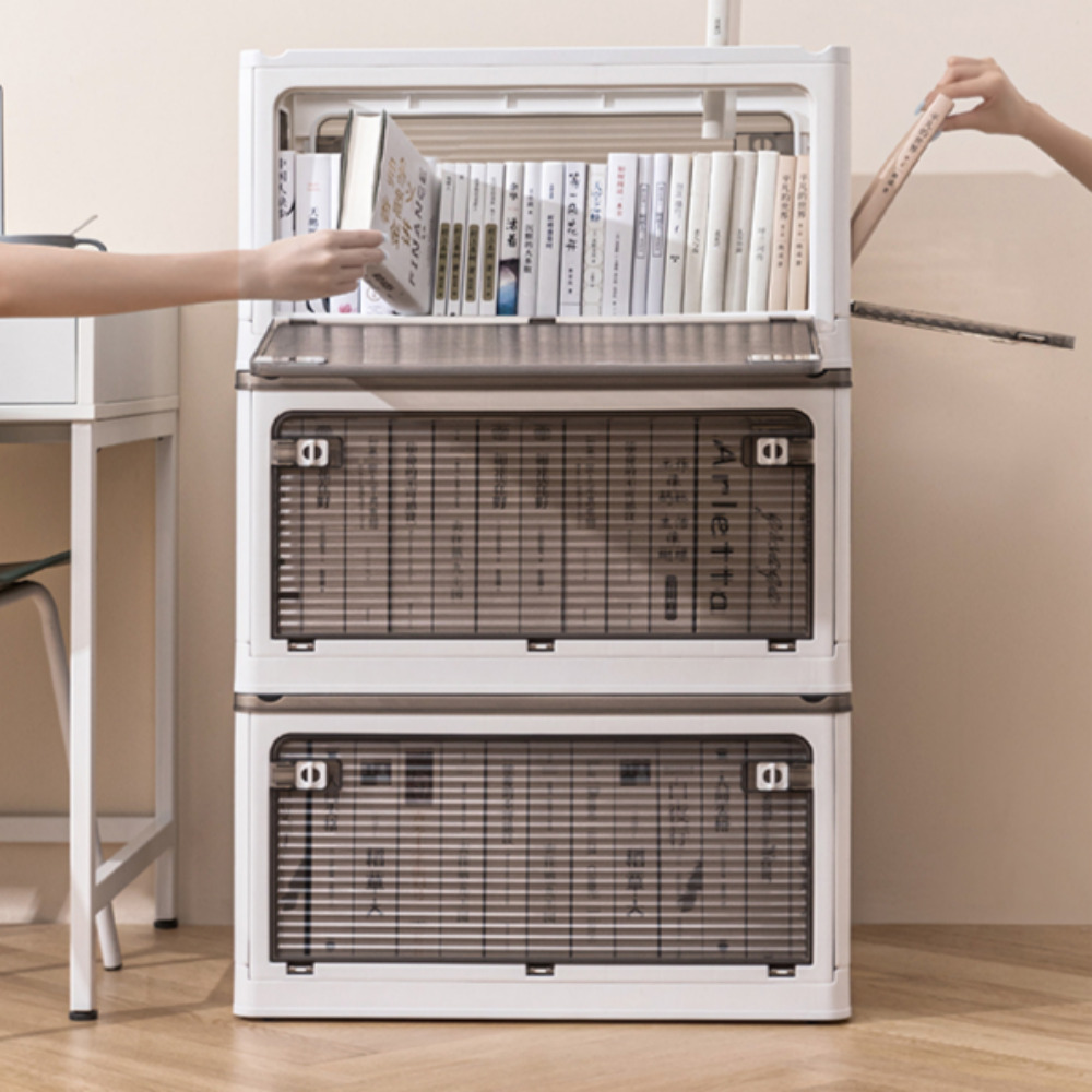 늘바론 폴딩 리빙박스 접이식 옷 오픈형 이동식 수납 정리함 대형 56L 85L 116L