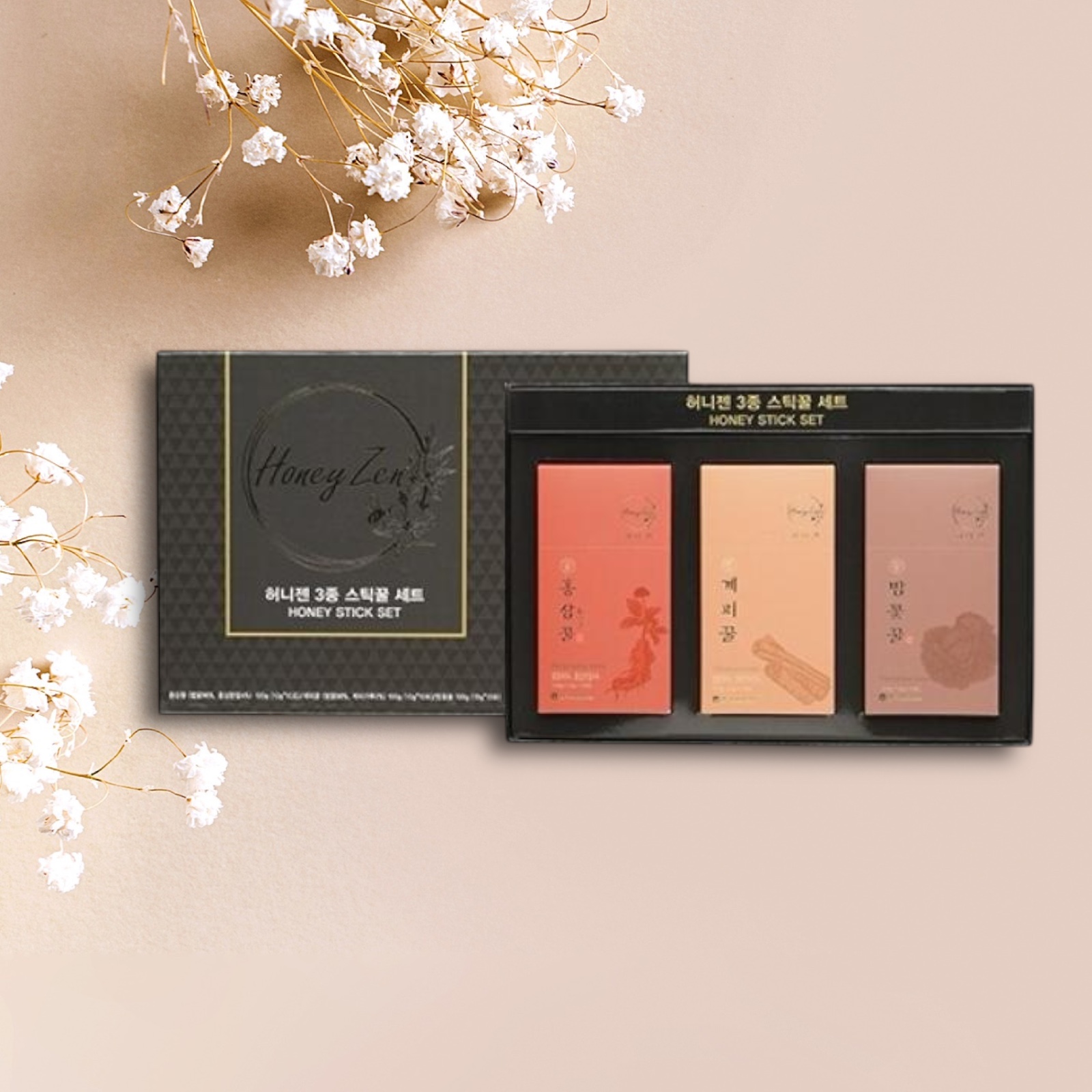 한국양봉농협 천연 꿀 스틱 선물세트 밤 계피 벌꿀 토종 300g, 1개