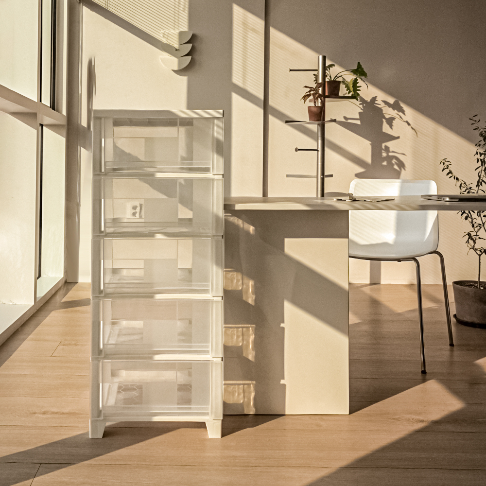 아임홈리빙 베이직 투명 다용도 플라스틱 서랍장 5단