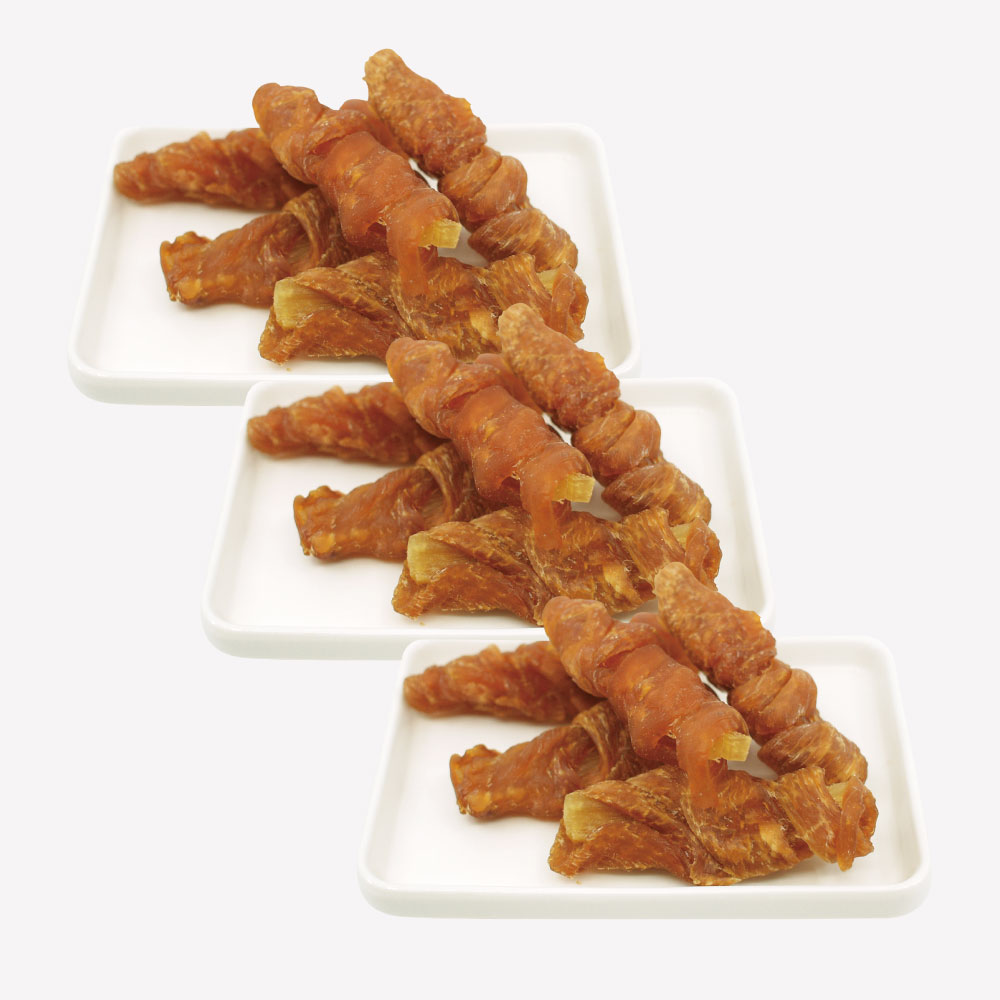 치우심말이(소고기떡심+치킨안심육포) 3개 오래먹는 애완견 반려견 강아지수제간식 - 상품 이미지
