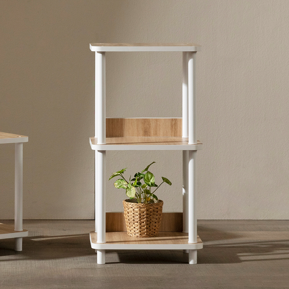 E0등급 베르디 거실 선반 진열장 400x300x785mm, 3단, 내추럴우드 - 상품 이미지