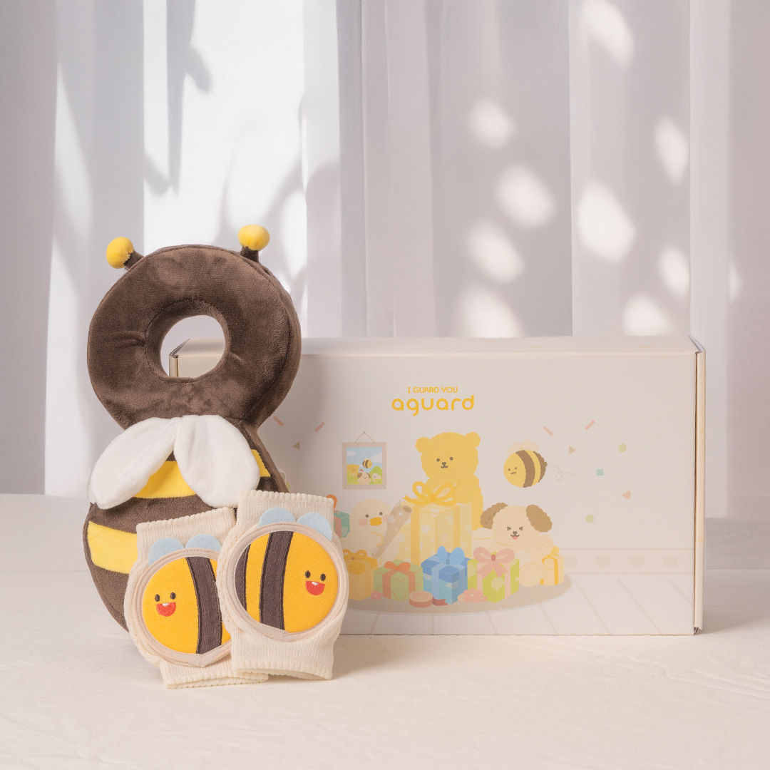 아가드 백일선물세트 3종 (머리보호대+무릎보호대+축하엽서) 아이쿵 아기 머리쿵 보호대