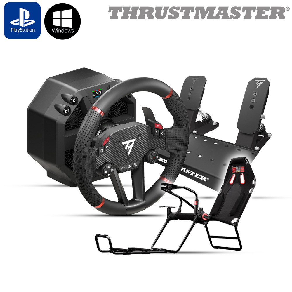 트러스트마스터 T598 DD 다이렉트 드라이브 레이싱휠(PS5/PC), 레이싱시트S021 세트 - 상품 이미지