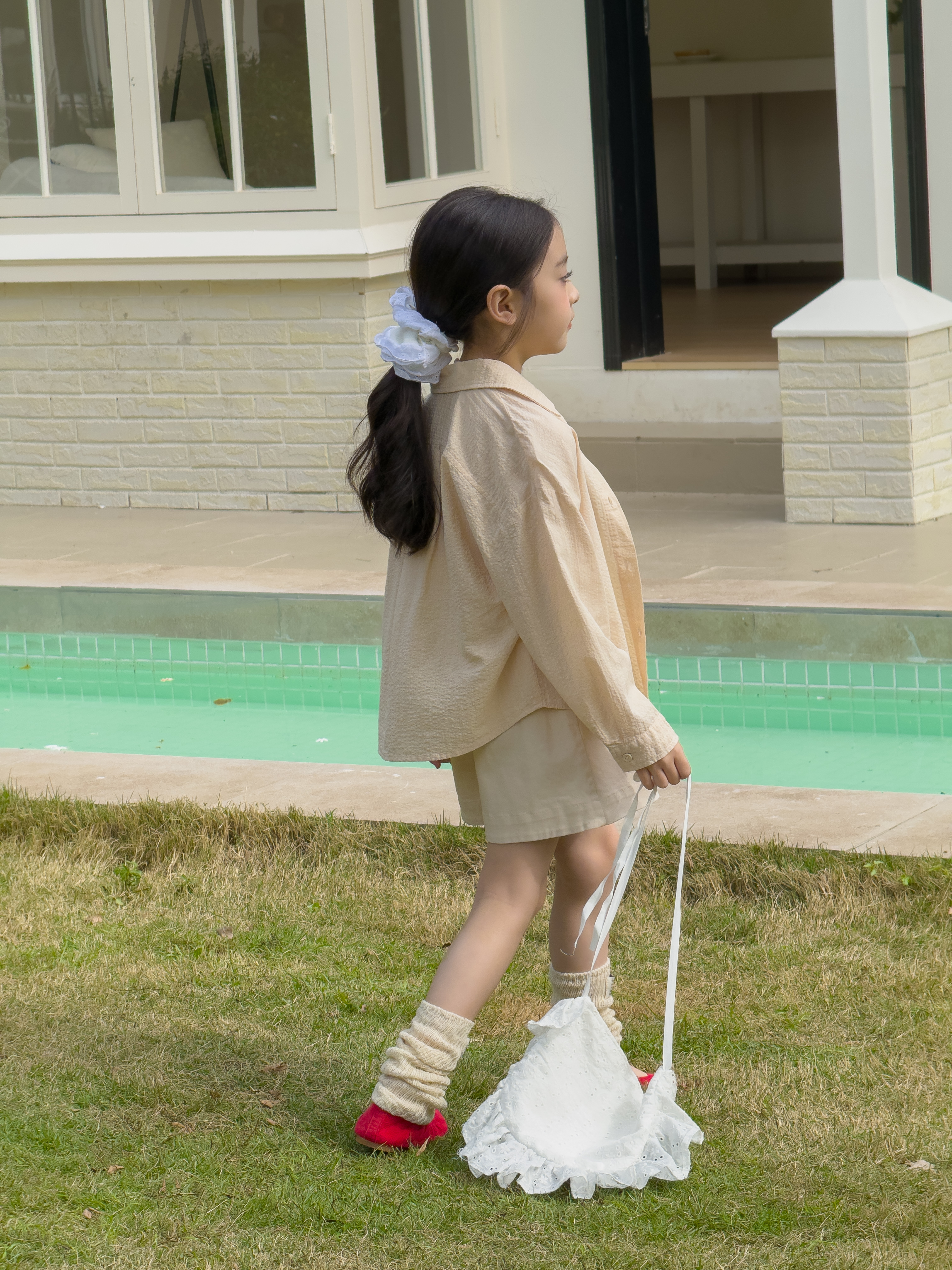 Irene's Closet 시어서커 베이직 캐주얼 셔츠 유아 주니어 봄 간절기 - 상세 이미지 4