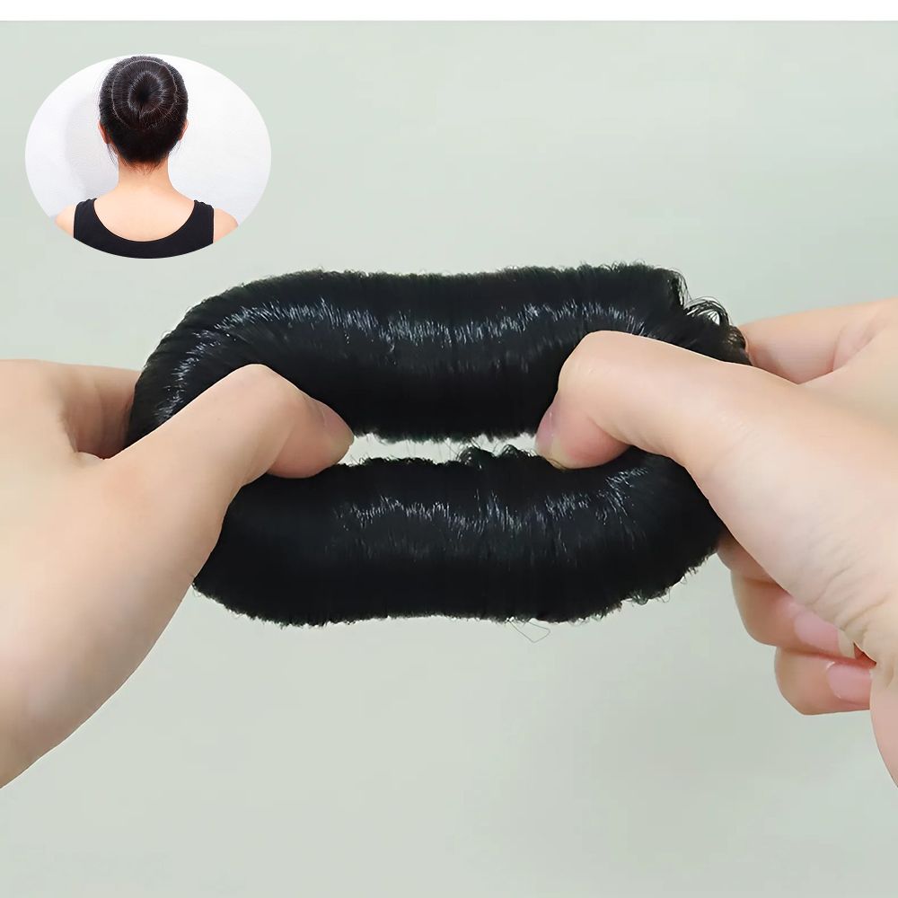 1+1 똥머리가발 만두머리 한복 올림머리 승무원머리 헤어뽕 업스타일 가발 머리끈 - 상세 이미지 5