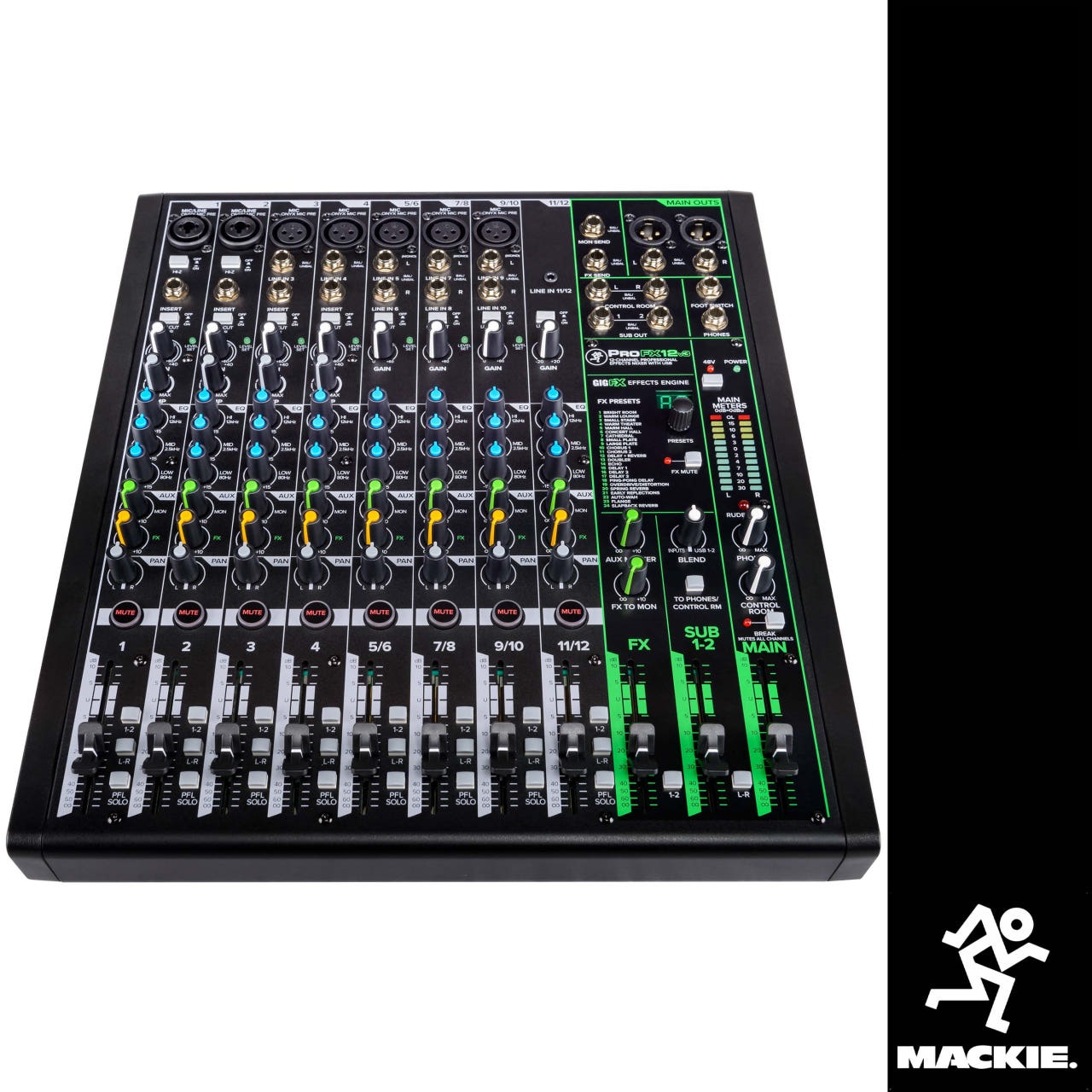 MACKIE ProFX12v3 맥키 아날로그 믹서 12채널 USB 오디오 인터페이스