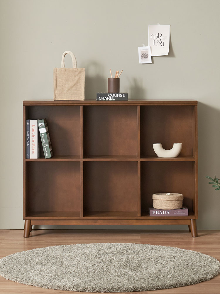 오크빌 오테카 원목 낮은 책장 월넛 2단 미니 인테리어 틈새 선반 1200