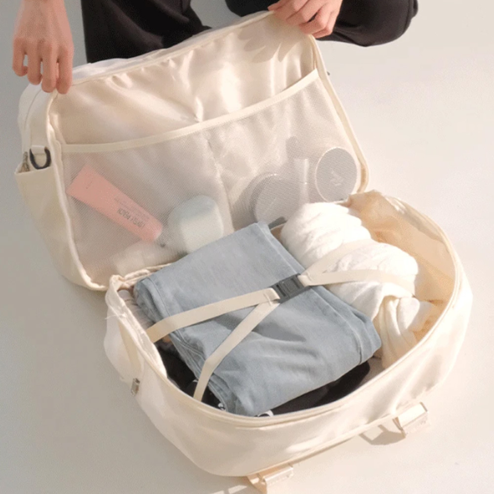 폴더블 기내용 1박 2일 천 여행 가방 레디백 캐리어 보조 결합백 여행용 크로스 보스턴 백