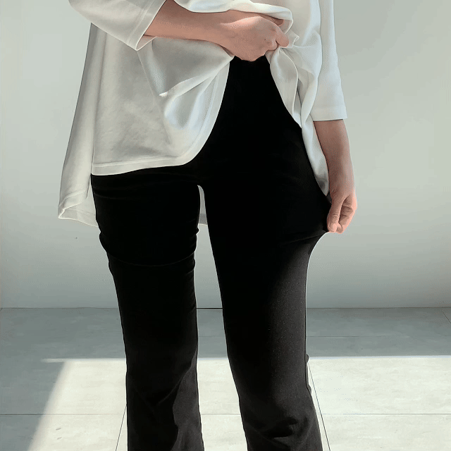 쫀쫀 나팔바지 스판 빅사이즈 부츠컷바지 S-2XL - 상세 이미지 5