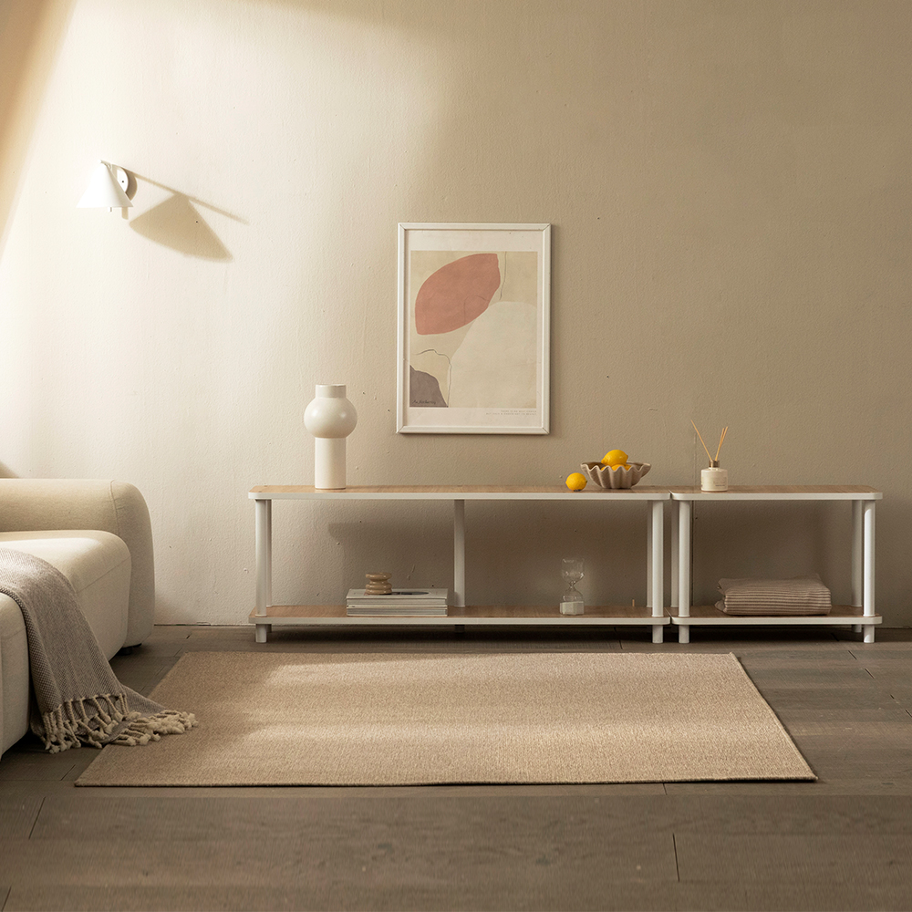 E0등급 베르디 거실 선반 진열장 800x300x430mm, 2단, 내추럴우드 - 상세 이미지 2