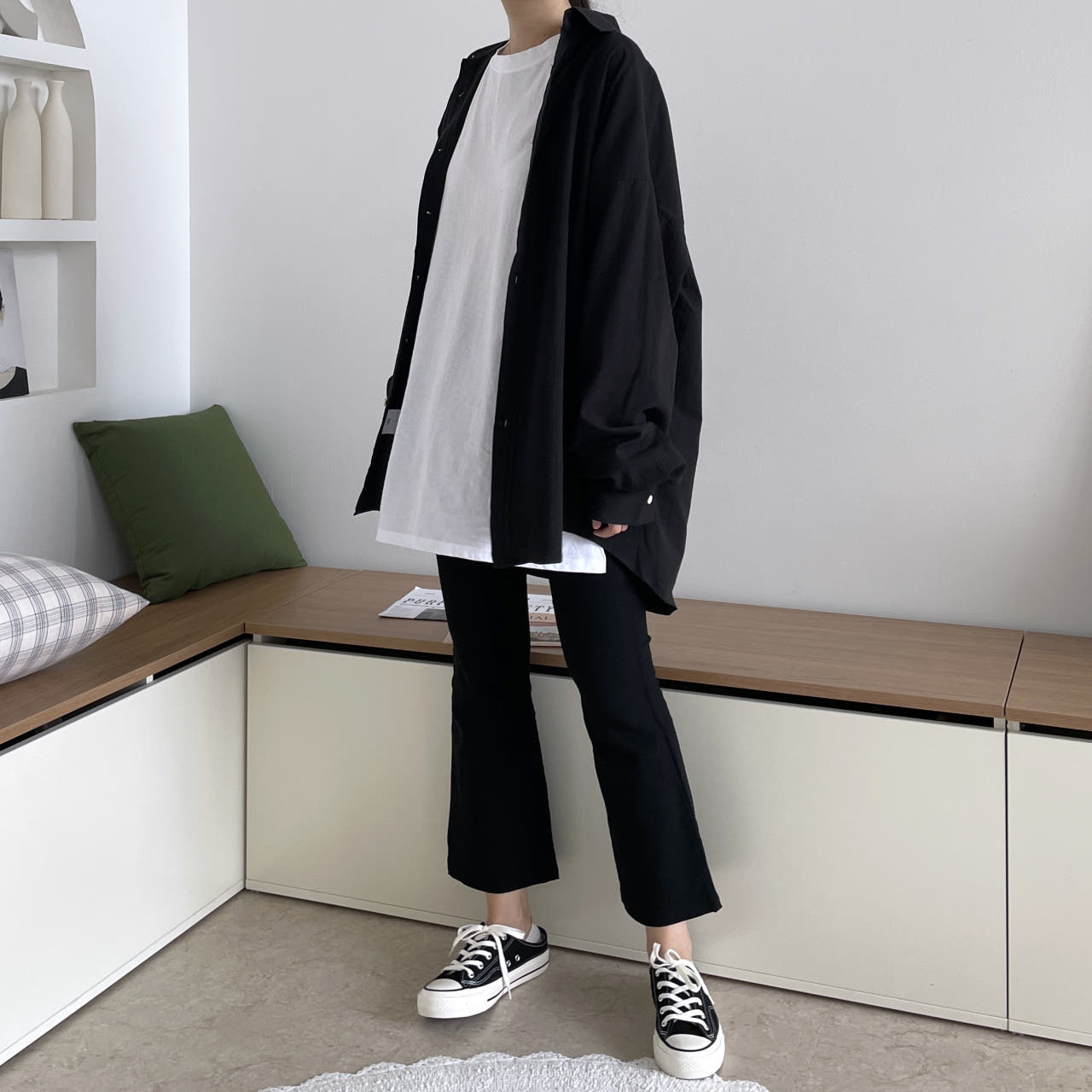 쫀쫀 나팔바지 스판 빅사이즈 부츠컷바지 S-2XL - 상세 이미지 3