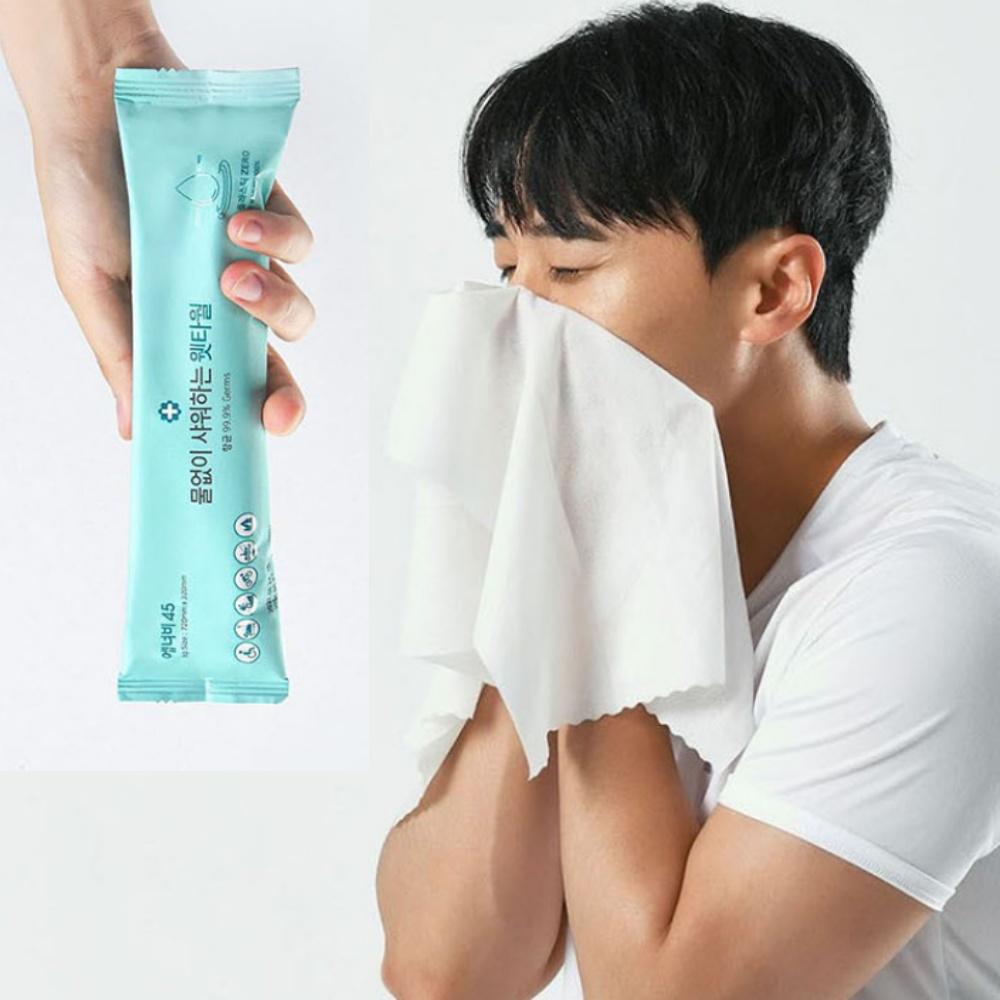 10매 대형 물 없이 여행용샤워타올 일회용샤워타올