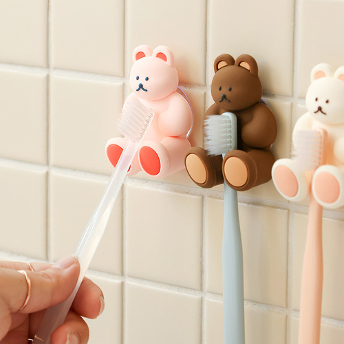 베어 실리콘 칫솔걸이 공중부양 칫솔꽂이