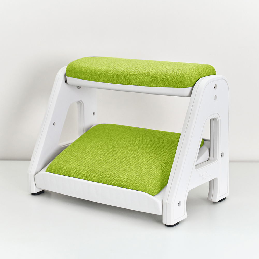 피치트렌디 풋쉬풋쉬 발받침대 사무실 컴퓨터 책상 발판 국산 다리받침대 화이트-그린