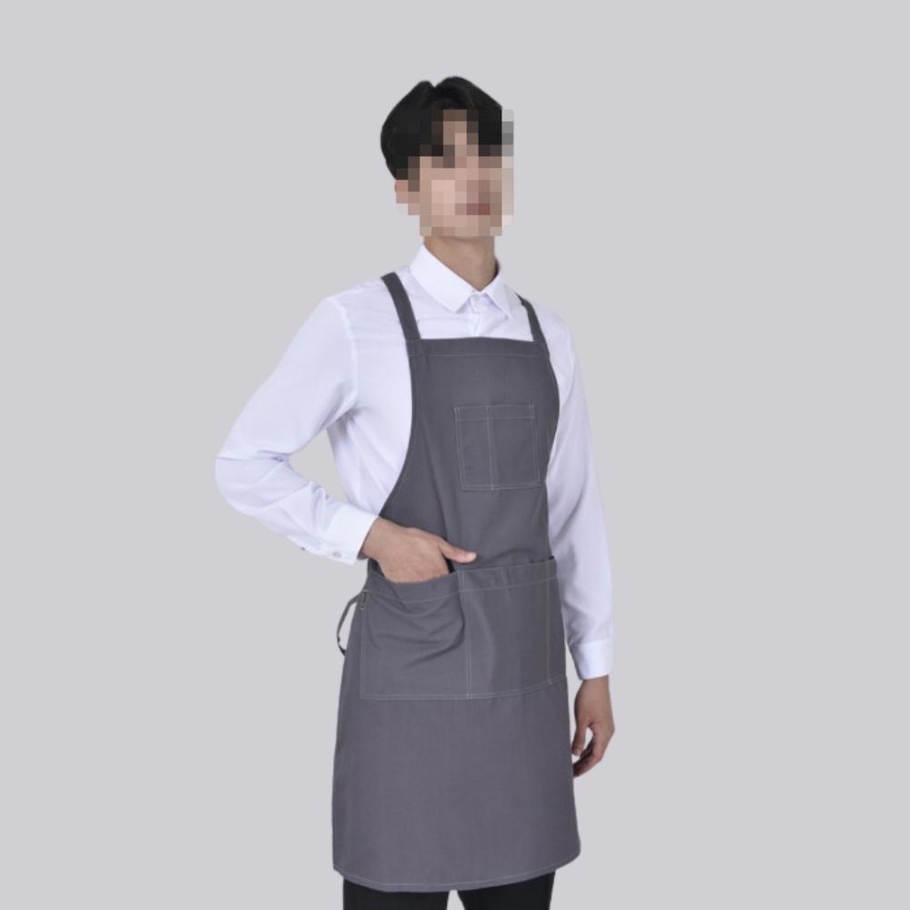 X형 옥스포드 앞치마 그레이 AC1543