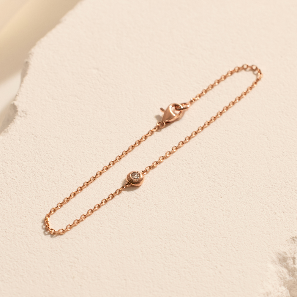 2.8mm 랩 다이아 1개 쏠 베젤 팔찌 데일리 레이어드 - 상세 이미지 5
