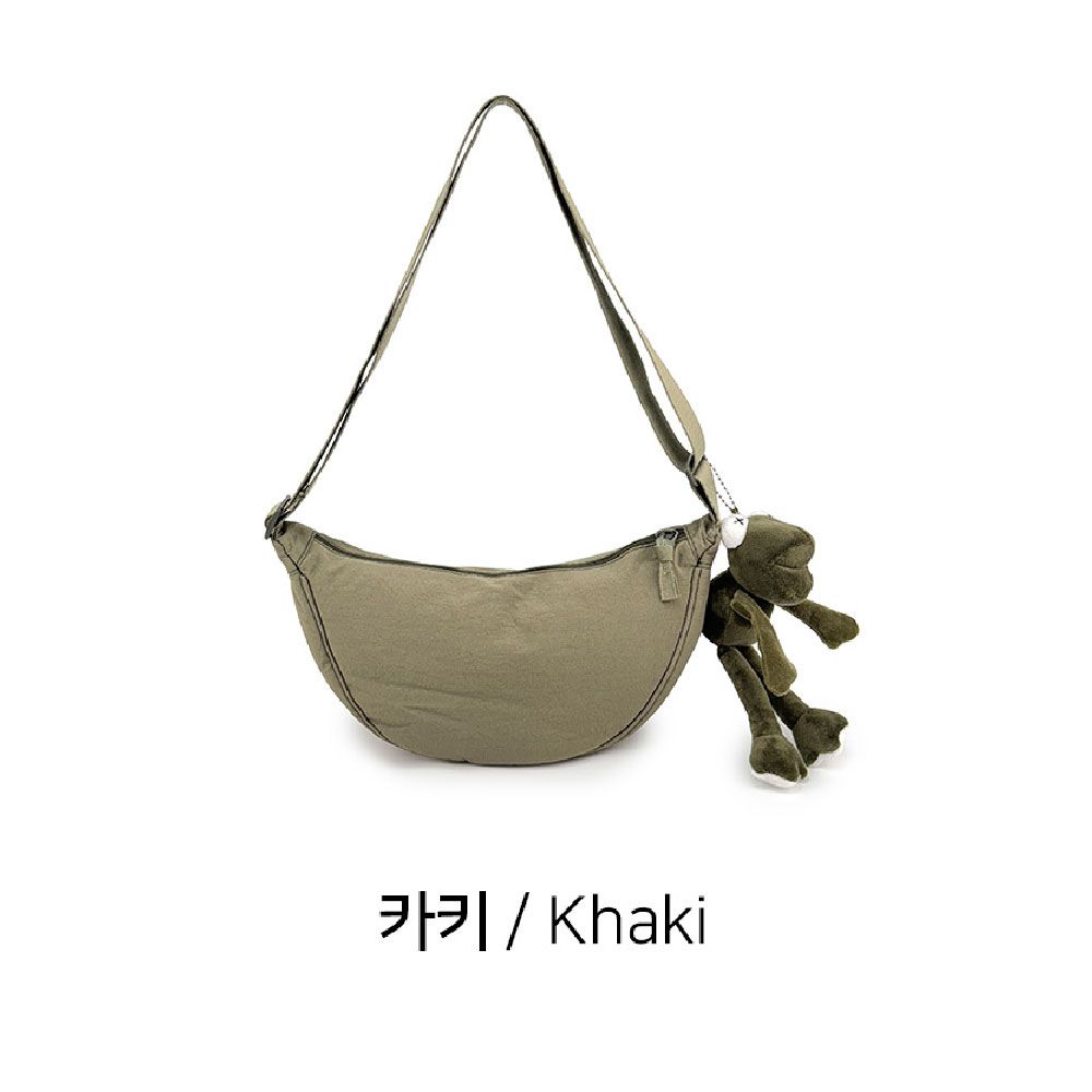 가벼운 패딩 반달 라운드 크로스백 천핸드백 경량 숄더 크로스 가방 - 상세 이미지 5