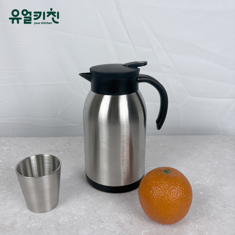 유얼키친 업소용 물병 식당 스텐 물통 1.3L, 1개 - 메인 이미지